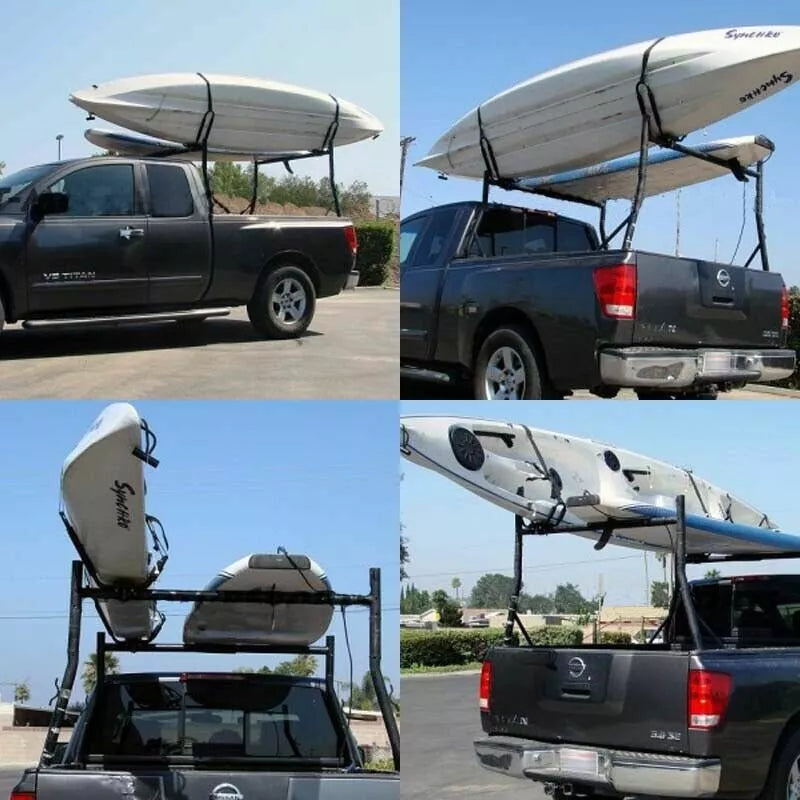 2X UNIVERSAL CAR TOP ROOF RACK J-BAR CARRIER W/ STRAP FOR KAYAK CANOE HEAVY DUTY